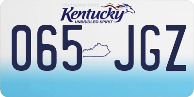 KY license plate 065JGZ