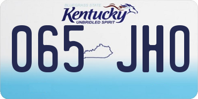 KY license plate 065JHO