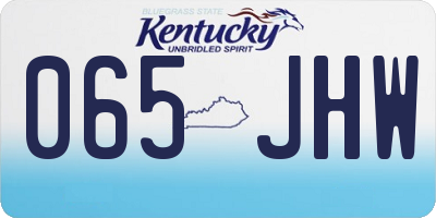KY license plate 065JHW