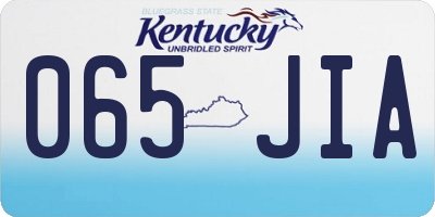 KY license plate 065JIA
