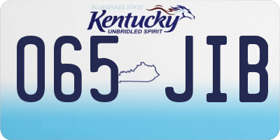 KY license plate 065JIB