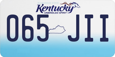 KY license plate 065JII