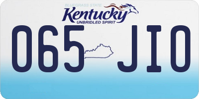 KY license plate 065JIO