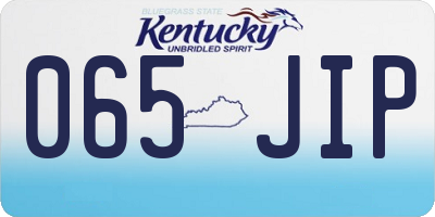 KY license plate 065JIP