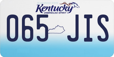 KY license plate 065JIS