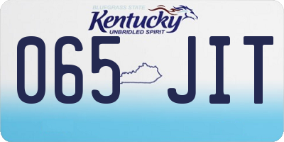 KY license plate 065JIT