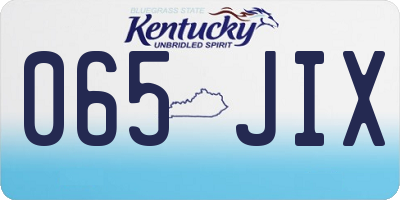 KY license plate 065JIX