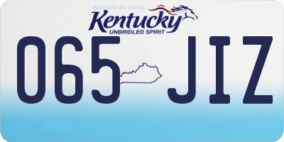 KY license plate 065JIZ