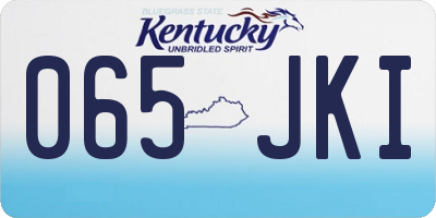 KY license plate 065JKI
