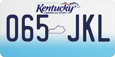 KY license plate 065JKL