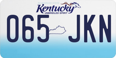KY license plate 065JKN