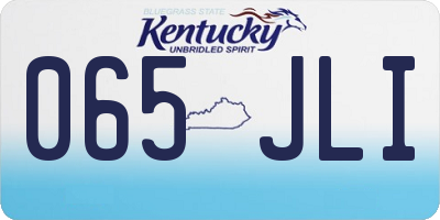 KY license plate 065JLI