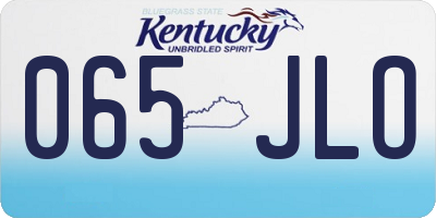 KY license plate 065JLO