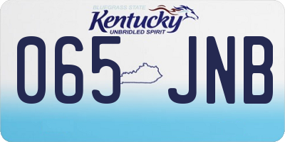 KY license plate 065JNB