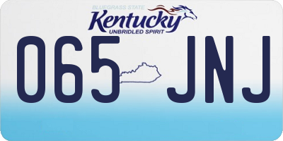 KY license plate 065JNJ