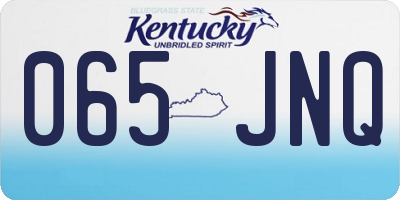 KY license plate 065JNQ