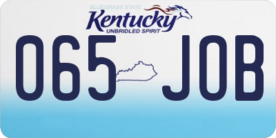 KY license plate 065JOB
