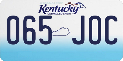 KY license plate 065JOC