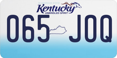 KY license plate 065JOQ