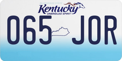 KY license plate 065JOR