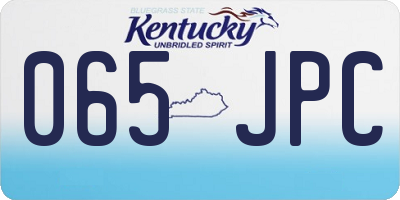 KY license plate 065JPC