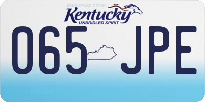KY license plate 065JPE