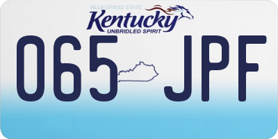 KY license plate 065JPF