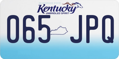 KY license plate 065JPQ