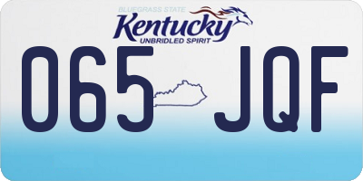 KY license plate 065JQF