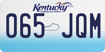 KY license plate 065JQM