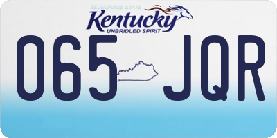 KY license plate 065JQR