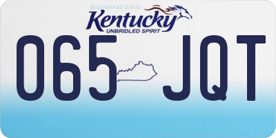 KY license plate 065JQT