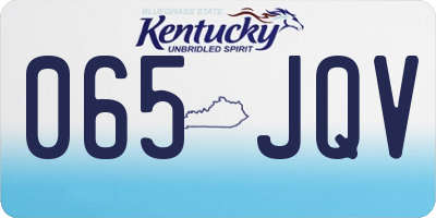KY license plate 065JQV