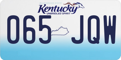 KY license plate 065JQW