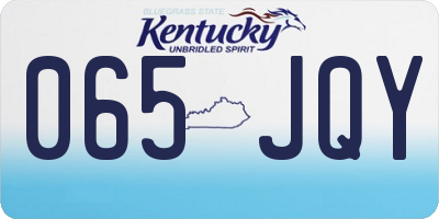 KY license plate 065JQY