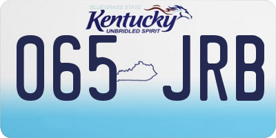 KY license plate 065JRB