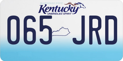 KY license plate 065JRD