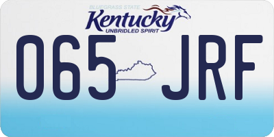 KY license plate 065JRF