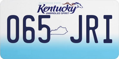 KY license plate 065JRI