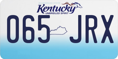 KY license plate 065JRX