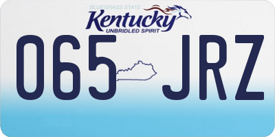 KY license plate 065JRZ