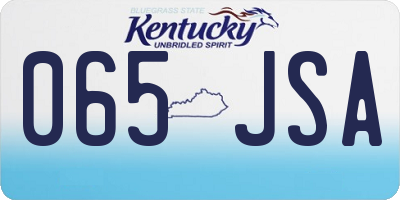 KY license plate 065JSA