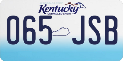 KY license plate 065JSB