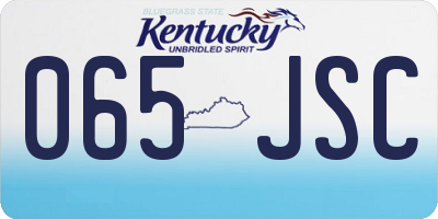 KY license plate 065JSC