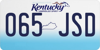 KY license plate 065JSD
