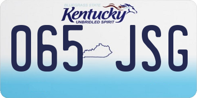 KY license plate 065JSG