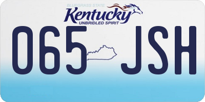 KY license plate 065JSH