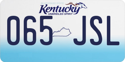 KY license plate 065JSL
