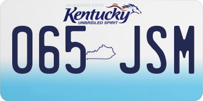 KY license plate 065JSM