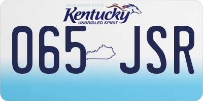 KY license plate 065JSR